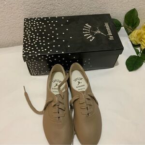 New Capezio Tele Tone Girls Tap Shoes Tan Size 13.5 Medium Lace Up